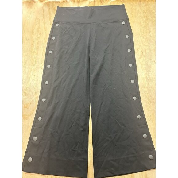 Cabi Snap Crop black snap button side pull on high waist pants size XXL #5867 - Picture 1 of 9